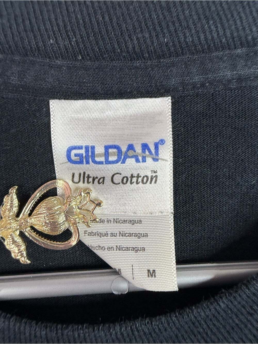 Gildan Black Long-Sleeve Tee with Yellow-Orange "REVENGE" Graphic - Picture 7 of 10